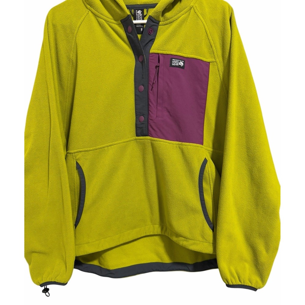Mountain Hardwear Microchill Snap Neck Pullover Hoodie Green Women's Size Small - Picture 5 of 11